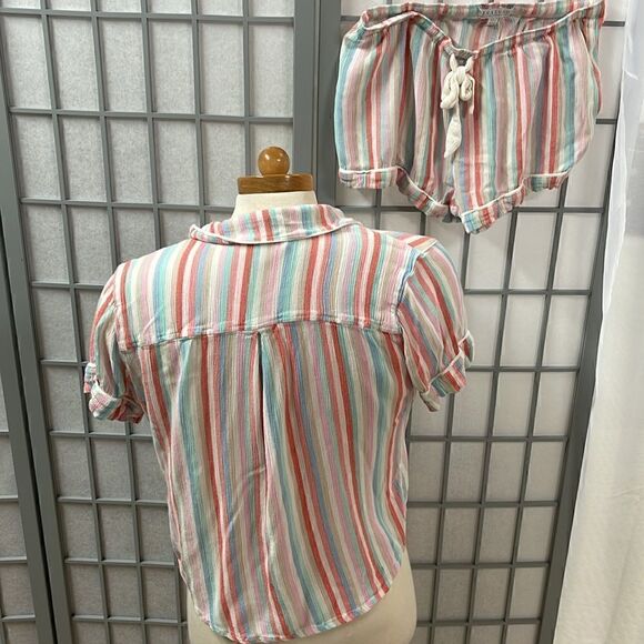 PJ Salvage Womens Loungewear Pajama Short Sleeve Set, Small - Picture 2 of 6